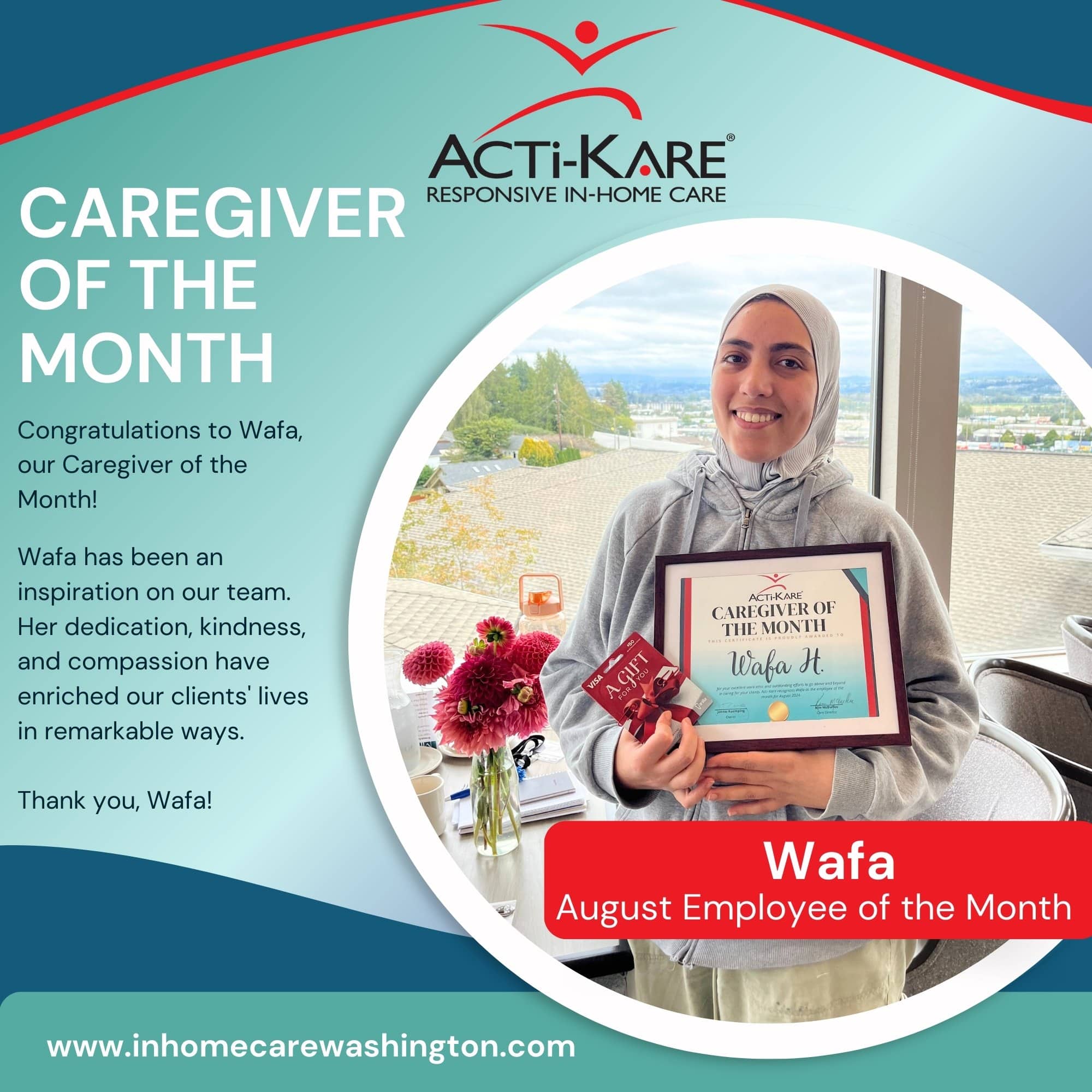 Our Caregiver of the Month – Wafa Our Caregiver of the Month - Wafa