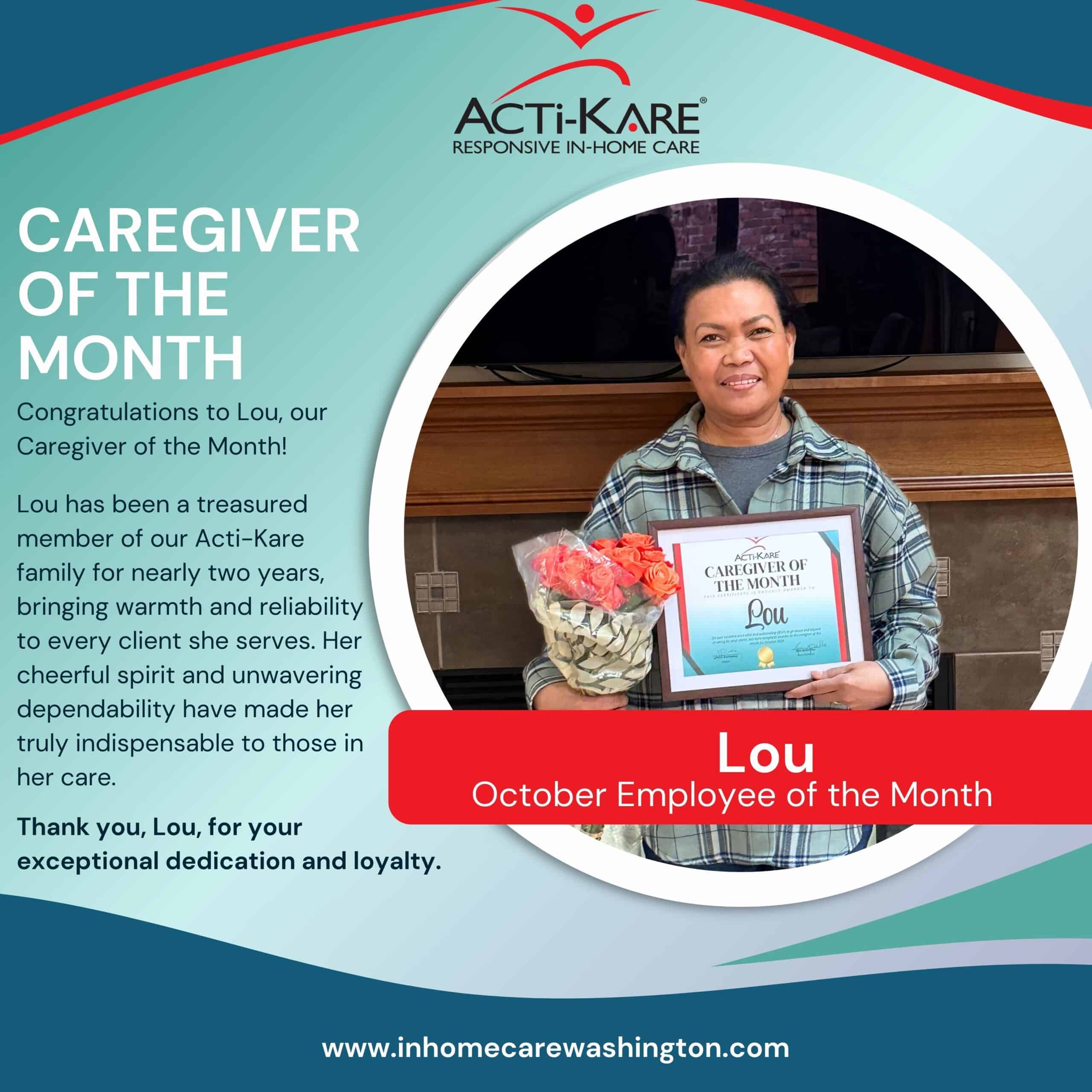 October’s Caregiver of the Month: Lou October's Caregiver of the Month: Lou