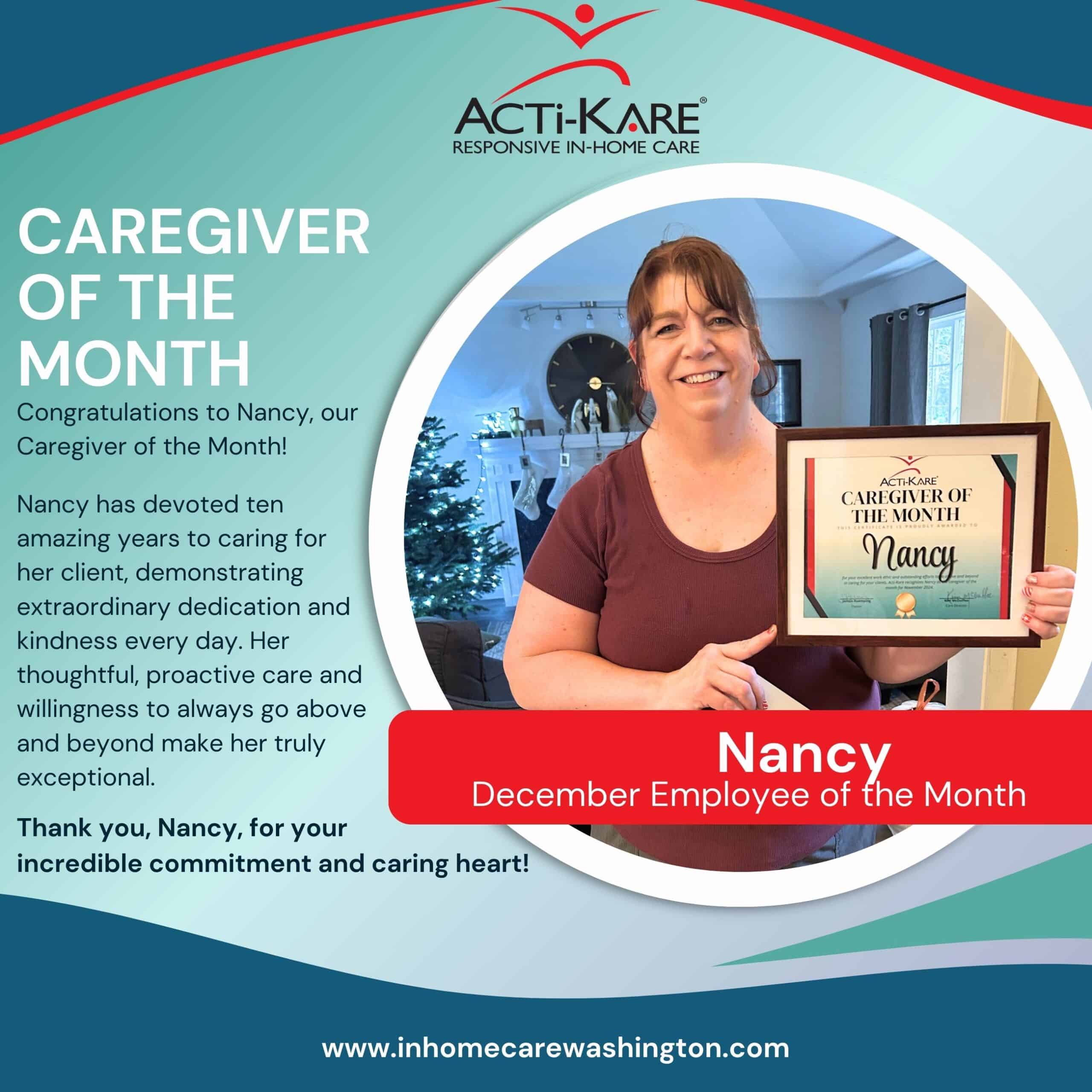 December Caregiver of the Month – Nancy December Caregiver of the Month - Nancy