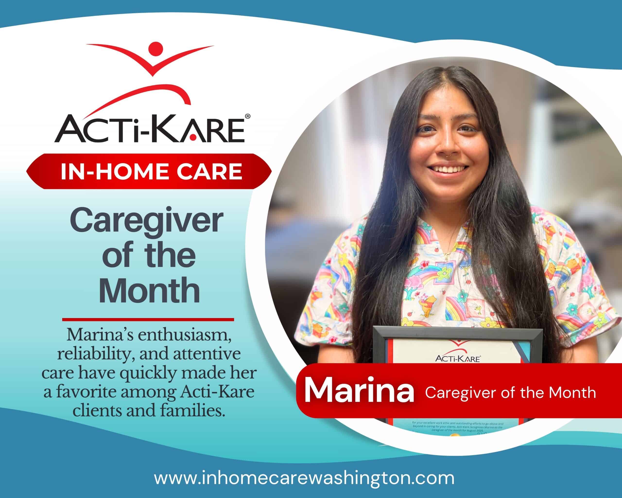Acti-Kare Caregiver of the Month Marina, Caregiver of the Month