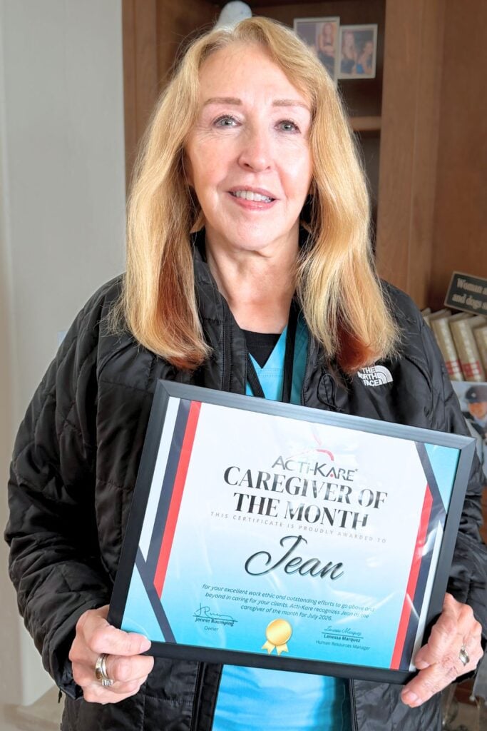 Jean, a caregiver with Acti-Kare Responsive In-Home Care, providing in-home care for seniors in Everett, Washington.