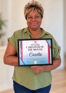 Caseita winner of Acti-Kare caregiver of the month, senior care in Redmond